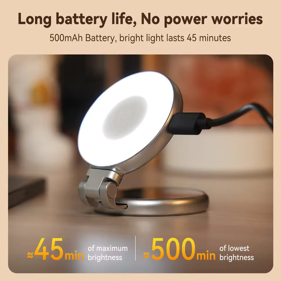 Glowora Magnetic Selfie Light – Portable Rechargeable Phone Light for Selfies, Videos & Calls