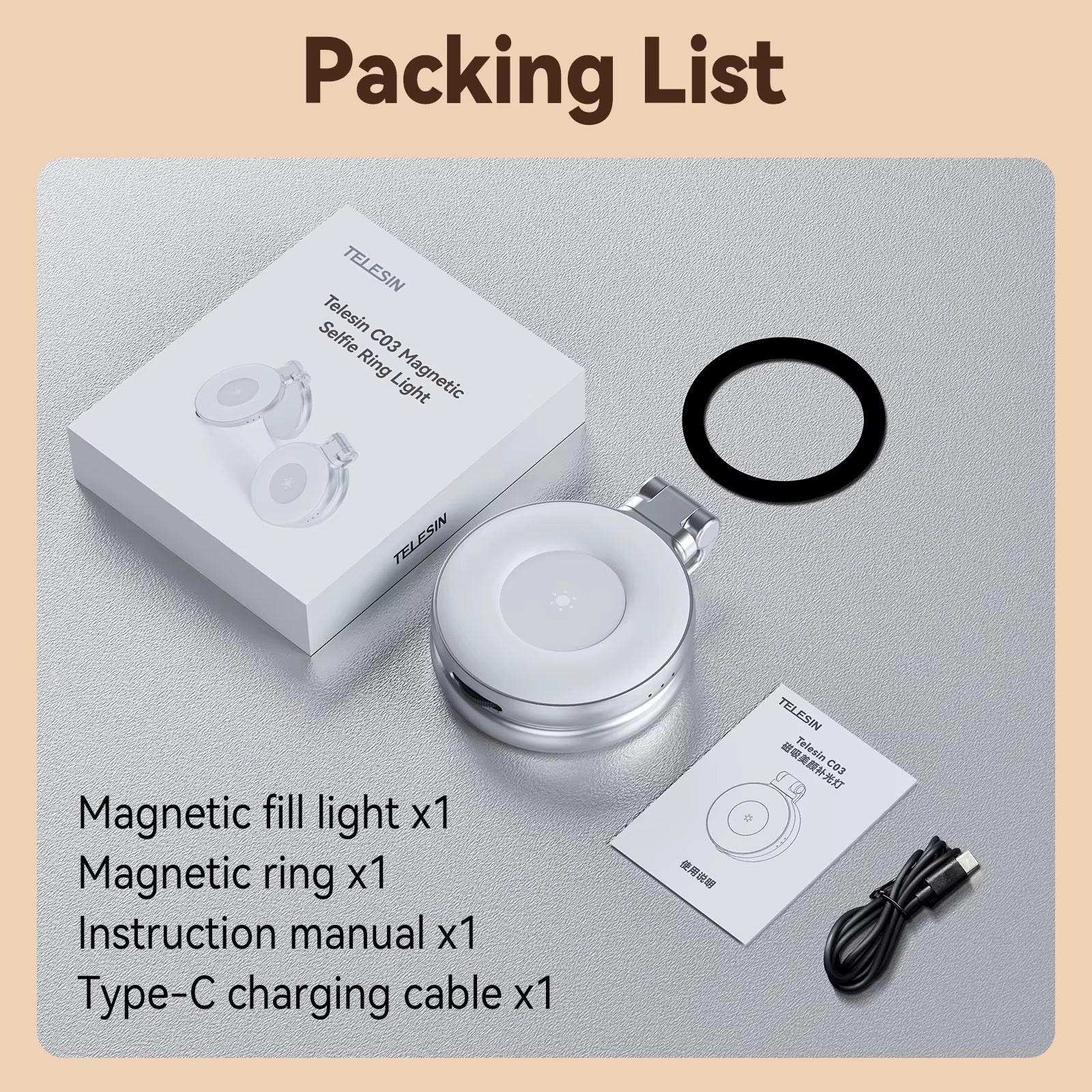 Glowora Magnetic Selfie Light – Portable Rechargeable Phone Light for Selfies, Videos & Calls