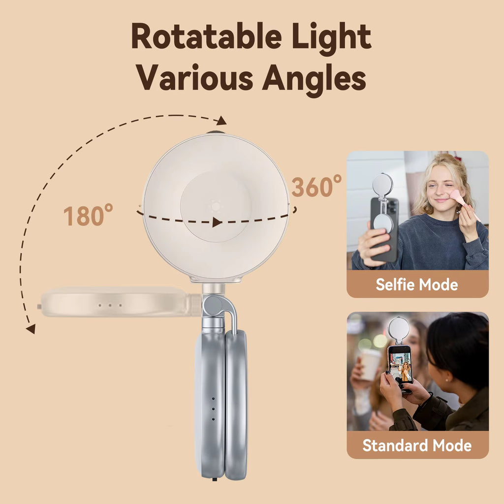 Glowora Magnetic Selfie Light – Portable Rechargeable Phone Light for Selfies, Videos & Calls